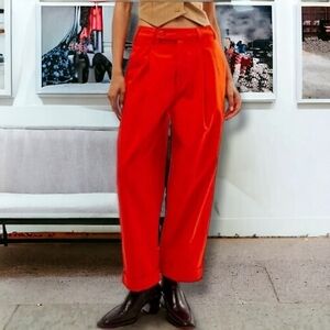 NEW Free People High Rise Trouser in Red Mango 🥭 Size 4